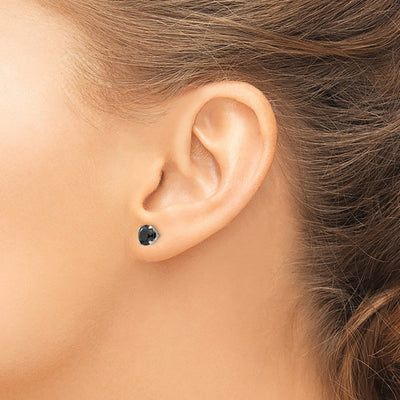 Inverness Stainless Steel Black CZ Earrings