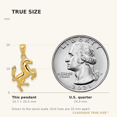 14K Trotting Horse Pendant