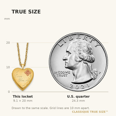 1/20 Gold Filled Enameled I Love You Heart Locket Necklace