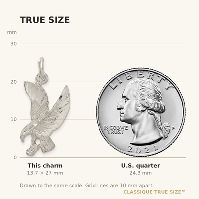 Sterling Silver Eagle Charm, 27 x 17mm