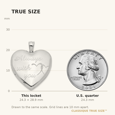 Sterling Silver Rhodium-plated Always With You Ash Holder Heart Locket