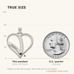 10k White Gold Name w/Birthstone w/14k Bezel Cut Out Heart Pendant view 2