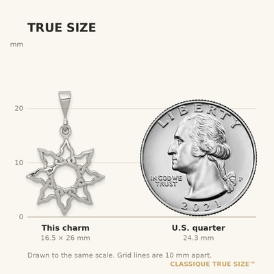 14K White Gold Sun Charm