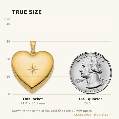 14K Diamond Star Ash Holder Heart Locket