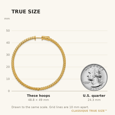 14K Round Hoop w/Safety Clasp Earring Mountings, 49 x 49mm