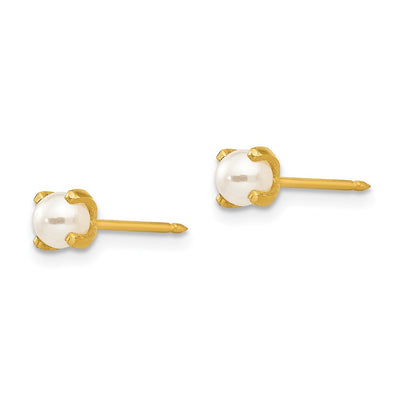 Inverness Stainless Steel 24K Gold-plated Simulated Pearl Earrings