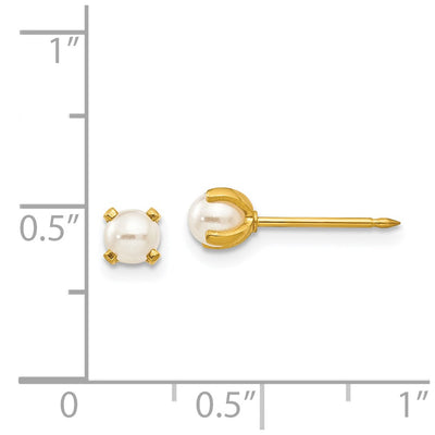 Inverness Stainless Steel 24K Gold-plated Simulated Pearl Earrings