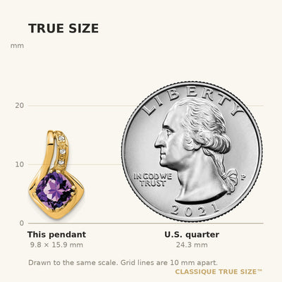 14K Amethyst and Diamond Chain Slide Pendant