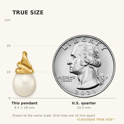 14K White Rice Freshwater Cultured Pearl Pendant