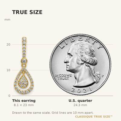 14K Diamond Fancy Teardrop Dangle Post Earrings