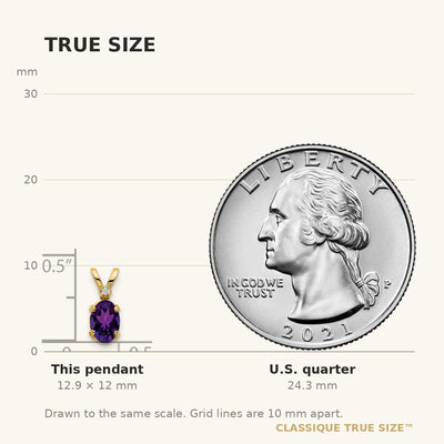 14K Diamond & Amethyst Birthstone Pendant