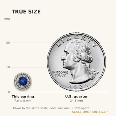 14K White Gold Diamond and Sapphire Stud w/ Jacket Earrings