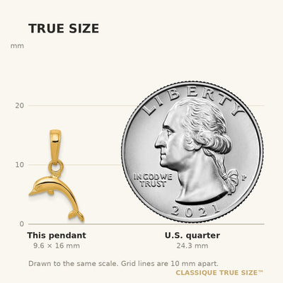 14K Mini Dolphin Pendant