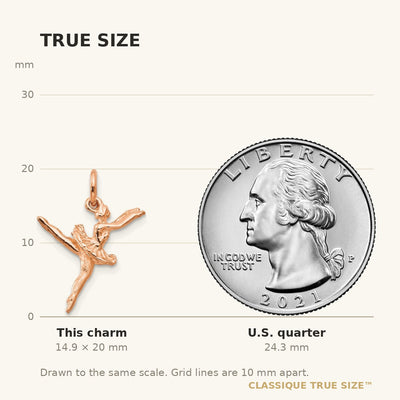 14K Rose Gold Polished 3-D Ballerina Charm