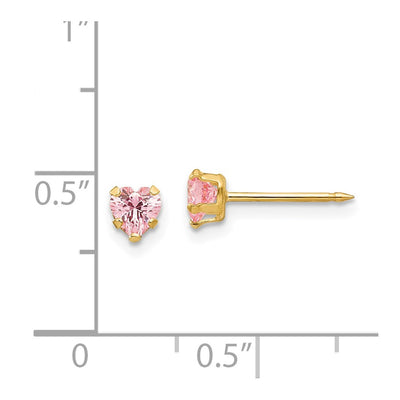 Inverness 14K Pink Heart CZ Earrings