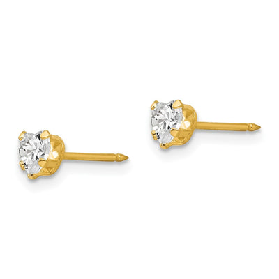 Inverness 14K Clear Heart CZ Earrings