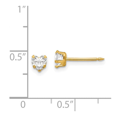 Inverness 14K Clear Heart CZ Earrings