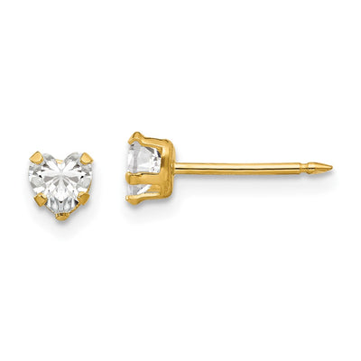 Inverness 14K Clear Heart CZ Earrings