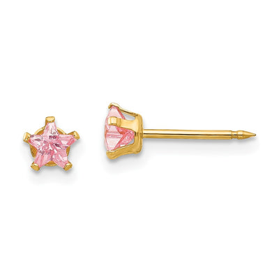 Inverness 14K Pink Star CZ Earrings