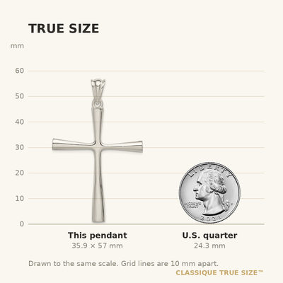 Sterling Silver Cross Pendant, 57 x 36mm