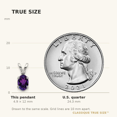 14K White Gold Diamond and Amethyst Birthstone Pendant