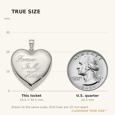 Sterling Silver Rhod-plated Forever in My Heart Ash Holder Heart Locket