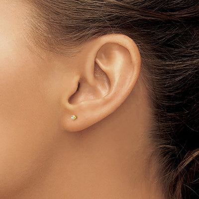 Inverness 14K Bezel Crystal Post Earrings