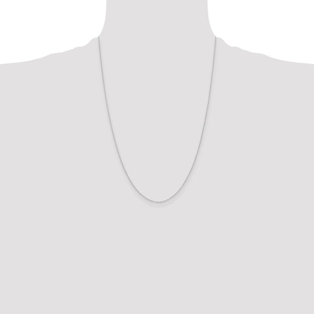 14k White Gold . Carded Cable Rope Chain