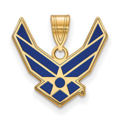 14K Gold LogoArt U.S. Air Force Large Enamel Pendant