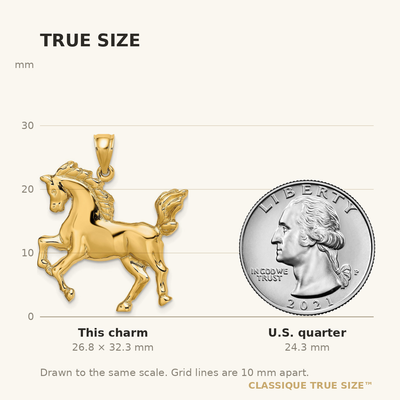 14K Horse Charm, 32.3 x 26.17mm