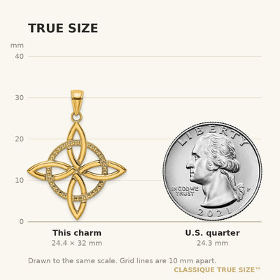 14K Large Celtic Eternity Knot Charm