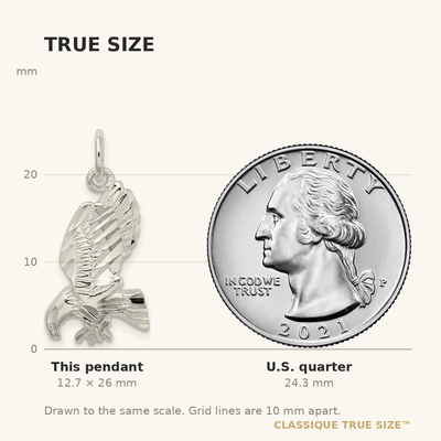 Sterling Silver Polished and Diamond-cut Eagle Pendant