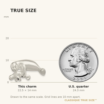 Sterling Silver Manatee with Baby Charm