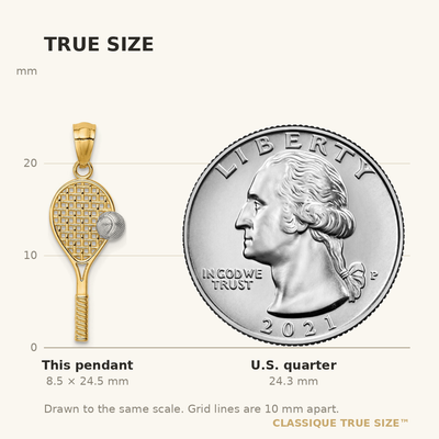 14K w/White Rhodium Tennis Pendant