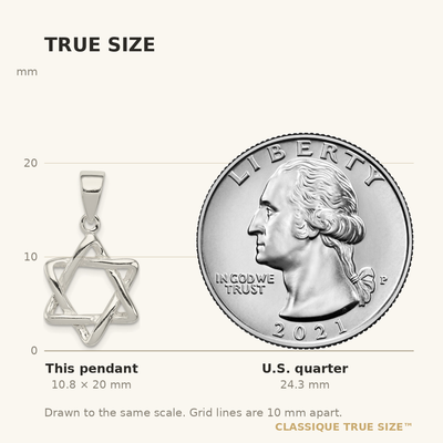 Sterling Silver 3-D Star of David Pendant