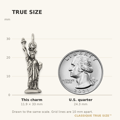 Sterling Silver Antiqued Statue of Liberty Charm