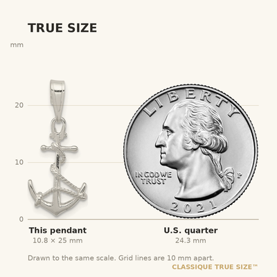 Sterling Silver Anchor & Rope Pendant