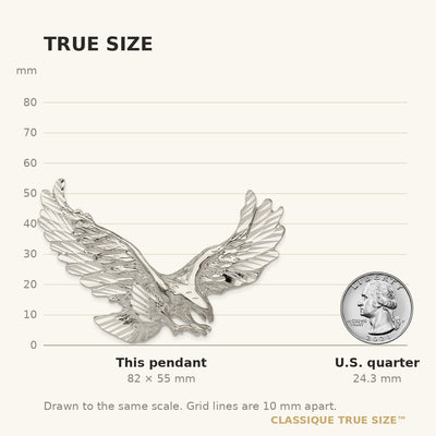 Sterling Silver Eagle Pendant, 55 x 35mm
