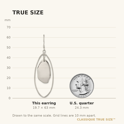 Sterling Silver Polished Fancy Oval Dangle Earrings