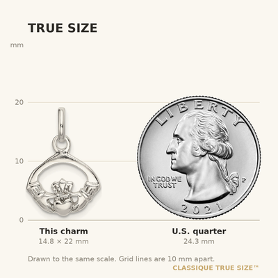 Sterling Silver Polished Claddagh Charm