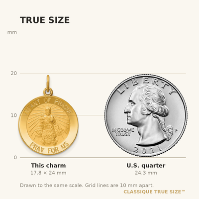 14K Infant of Prague Medal Charm, 24 x 18mm