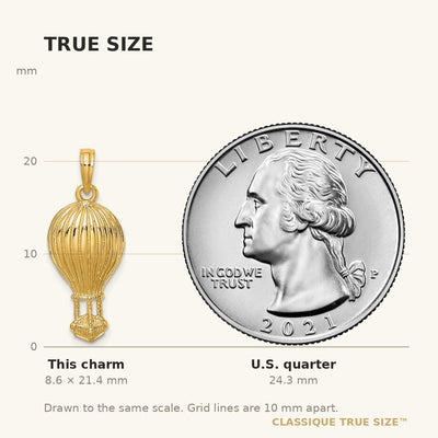 14K Polished Hot Air Ballon Charm