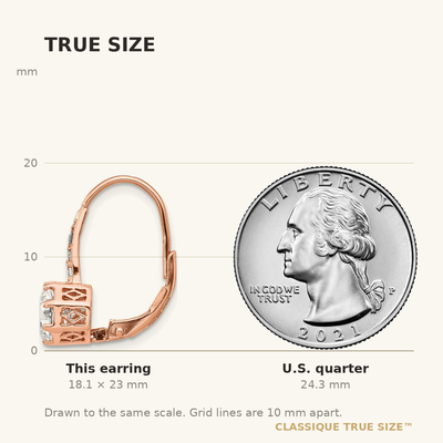 Cheryl M Sterling Silver Rose Gold Plated Brilliant Cut Cz Leverback Dangle Earringssterling Silver