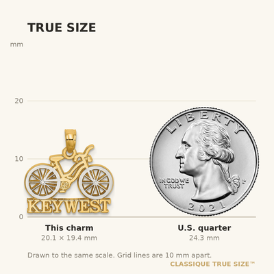 14K with White Rhodium KEY WEST Bicycle Charm