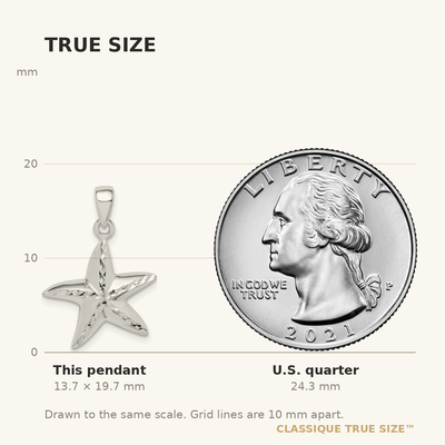 Sterling Silver Diamond Cut Star Fish Pendant