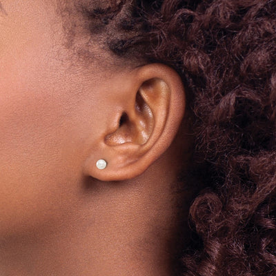 Inverness Titanium Glass Pearl Post Earrings