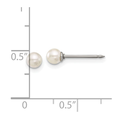 Inverness Titanium Glass Pearl Post Earrings