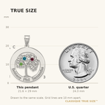 Sterling Silver/Rhodium-plated 3 Birthstone with SS Bezel Family Pendant view 7