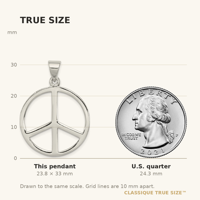 Sterling Silver Peace Symbol Pendant