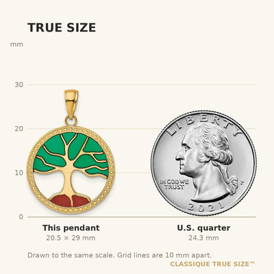 14K Enameled Tree of Life Pendant